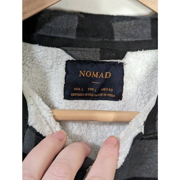 Nomad Men's Long Sleeve Sherpa Lined Flannel Button Front Shirt Jacket - Large - Picture 6 of 7